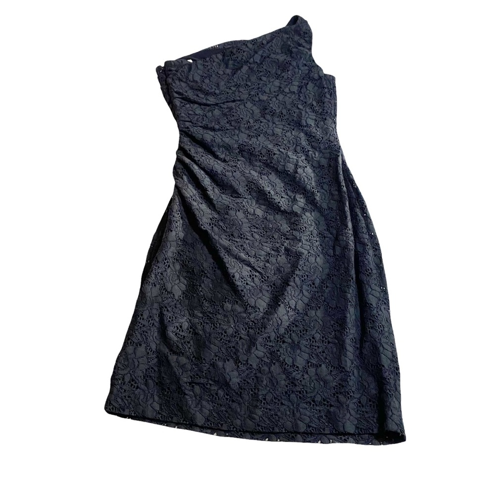 Lauren Ralph Lauren Womens Floral One Shoulder Dress, Black, Size 8 RN 41381 NWT